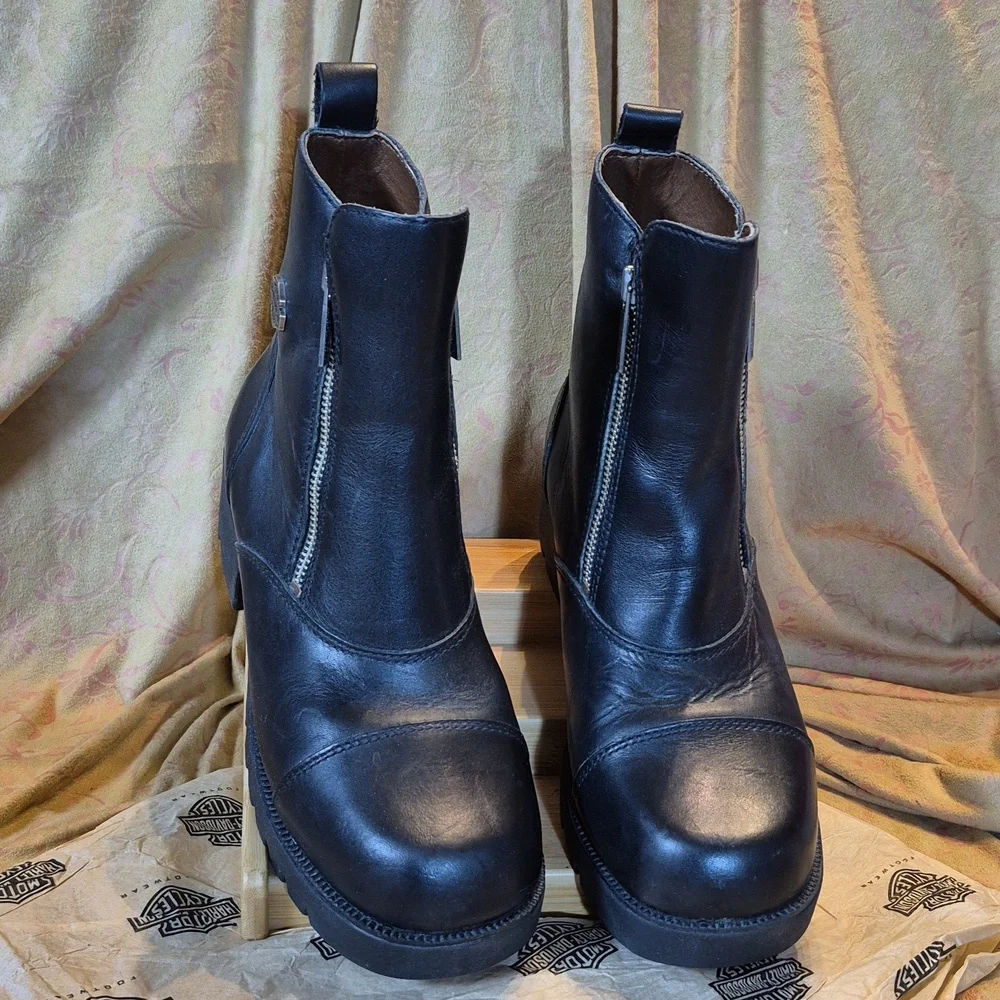 Harley Davidson Women's Amherst Moto Boots▪︎ Sz 9 - Picture 2 of 10